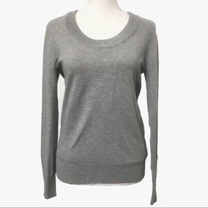 FRENCH CONNECTION CLASSIC GREY SCOOP NECK SWEATER - L